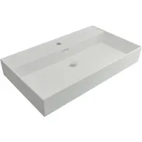Plieger Wastafel Kansas Mat Wit 1 Kraangat 80x45x12 cm