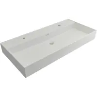 Plieger Wastafel Kansas Mat Wit 2 kraangaten 100x45x12 cm
