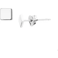 Trendjuwelier huiscollectie TFT Oorknoppen Vierkant Zilver Gerhodineerd Glanzend 4 mm x 4 mm