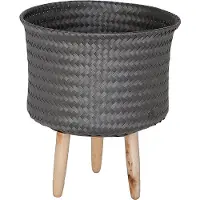 Handed By Up Mid Plantenstandaard Kunststof/Hout 34 x 24 cm - Donkergrijs
