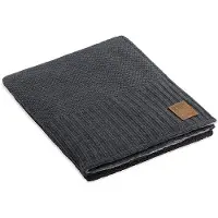 Knit Factory Lynn Plaid Teddy - Antraciet - 160x130 cm