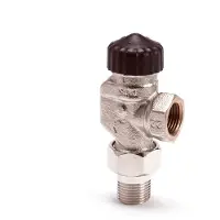 Heimeier radiatorafsluiter haaks verkeerd 1/2 inch Vernikkeld