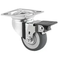 Tente 2475 PJP 050 P40 grijs zwenkwiel met rem 50 mm