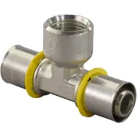 Uponor T-Stuk gas Ø20x1/2"x20mm binnendraad - messing - 1030564