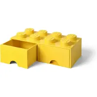 LEGO Opbergbox met 2 Lades Brick 8 Geel