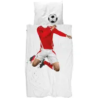 Snurk Dekbedovertrek Soccer Red Percal-140 x 200 / 220 cm | 1-Persoons