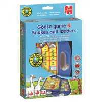 Jumbo - Ganzenbord & Slangen en Ladders - Bordspel - Reiseditie - Compact - vanaf 4 jaar