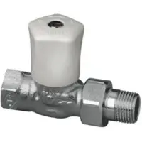 Heimeier radiatorkraan 1 inch recht Vernikkeld