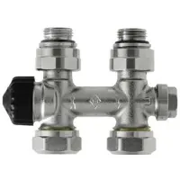 Heimeier Multilux 2-pijps onderblok 1/2 inch recht z/thermostaatknop