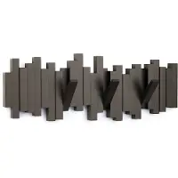 Umbra Sticks Wandbevestigde Kapstok met 5 Uittrekbare Haken - Modern, Ruimtebesparende Organizer, Espresso