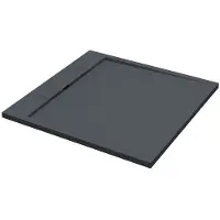 Best design Douchebak Decent 100x100x3.5cm Solid Surface Mat Zwart