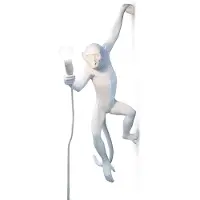 Seletti LED decoratie-wandlamp Monkey Lamp, wit, links Lamp, wit / opaal, Woon-/ Eetkamer, Kunststof, Design, Wandlamp design