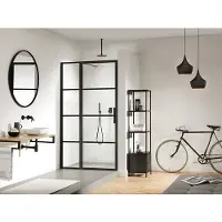 Sealskin Soho 2-delige deur linker versie 100x210cm zwart-helder glas