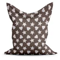 Design Zitzak Sterren en Harten Medium - Taupe