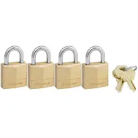 Master Lock MasterLock Hangslot 20 mm massief koper - 4 stuks (beugellengte 11 mm)
