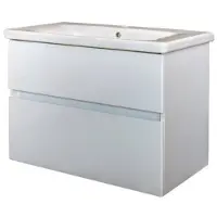 Best design Badkamermeubel quick-greeploos 65x56x44 cm onderkast + wastafel wit