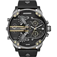 Diesel DZ7348 Mr. Daddy 2.0 zwarte wijzerplaat zwart leer herenhorloge