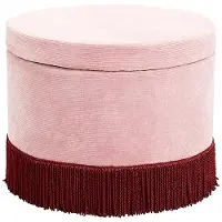 Nordal Corduroy poef met deksel - roze/burghundy