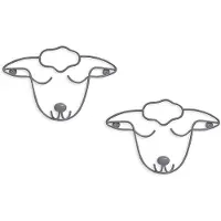 Balvi kapstok The Sheep 14 x 22 cm metaal grijs 2 stuks