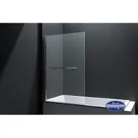 Best design Erico badwand 80x140cm NANO glas 6mm met handdoekbeugel chroom
