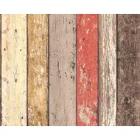 AS-Creation Vliesbehang 8951-27 Best of Wood'n Stone 2 houtoptiek rood/bruin
