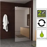 Boss & Wessing Bws eco inloopdouche met muurprofiel 130x200 cm 8 mm nano coating