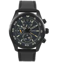 Prisma Herenhorloge P.1826 Lederen band Edelstaal