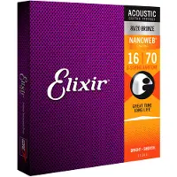 Elixir 11308 NANOWEB Baritone 8-String Acoustic Strings 16-70