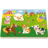 Viga Toys - Vormenpuzzel met Geluid - Boerderij