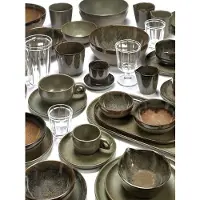Serax Surface diep bord Camogreen - ? 19 cm - hoogte 4 cm - set van 4
