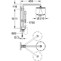 GROHE douchesysteem RainShower 27058 met omwisselbare douchekop en handdouche, chroom, artikelnummer 27058000