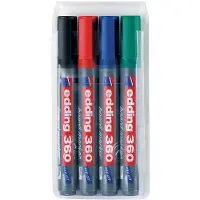 Edding 10 x edding whiteboardmarker 360, etui met 4 stuks in geassorteerde kleuren
