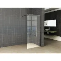 Mueller Slimline inloopdouche 60cm helder anti-kalk inclusief zwart profiel & stang