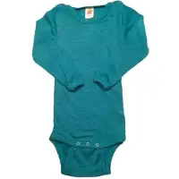 Engel - Baby-Body Langarm Mit Druckverschluss Schulter - Merino-ondergoed 74/80, turkoois