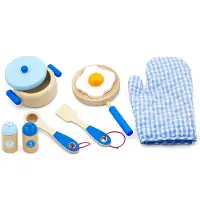 Viga Toys - Kookset - Ontbijtset - Hout - Ovenwant en houten kookgerei, spiegelei, peper en zout