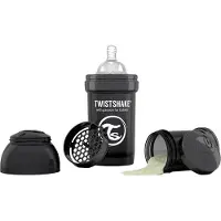 Twistshake Twist Shake Babyfles Anti-koliek 180 Ml In Zwart | Maat: 125ml-250ml