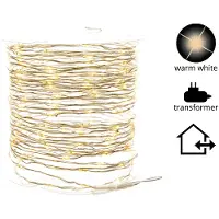 Lumineo Micro LED Stringlights Verlichting Zilverdraad 9M 180 LEDs Buiten Warm Wit