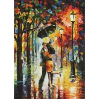 Puzzelman Puzzel: Dansende mensen in de regen - Leonid Afremov (1000 stukjes)