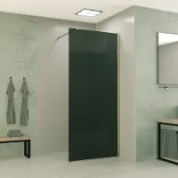 Mueller Slimline inloopdouche 90cm rookglas anti-kalk inclusief chroom profiel & stang