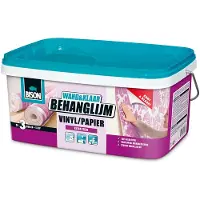 Bison Wand&Klaar Behanglijm Vinyl/Papier Emmer 2,5 kg, kant en klaar, eenvoudig aanbrengen, corrigeerbaar, goede hechting, voor alle soorten behang met een vliesrug