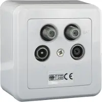 Q-Link coax contactdoos rtv/satelliet opbouw wit