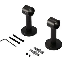 Overig Plafondsteunen Voor Gordijnroede - Metaal - Antraciet - Diam. 20mm - 2 Stuks