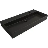 Plieger Wastafel Kansas Mat Zwart 2 kraangaten 100x45 cm