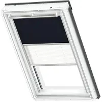 Velux Verduisterend Rolgordijn Dfd Sk06 1100s - Manueel - Donker Blauw En Wit