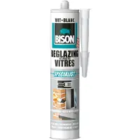 Bison Beglazingskit wit Koker 290 ml, overschilderbaar, waterbestendig, afdichtingskit, voor voegen bij enkel- en dubbelglas, binnen en buiten toepasbaar