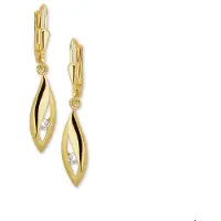 Trendjuwelier huiscollectie Oorhangers Zirkonia Geelgoud Glanzend 20 mm x 5.5 mm