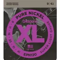 D'addario And Co EPN120 PURE NICKEL ELECTRIC GUITAR STRINGS SUPER LIGHT 9-41