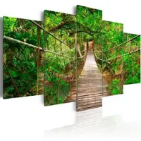 Karo-art Karo-artCanvas Schilderij Pad door het bos III, groen, 5luik, 2 maten