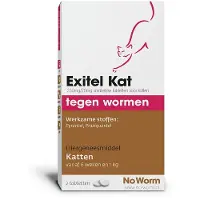 No Worm Exitel Kat - Anti wormenmiddel - 2 tab Vanaf 1 Kg Vanaf 6 Weken