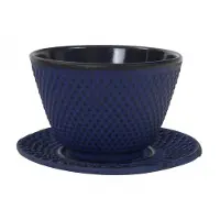 Tokyo Design Studio Arare Theekop en Schotel - 12 cl - blauw (set van 2)
